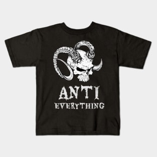 Anti Everything Skull Demon Pessimism Skeptic Kids T-Shirt